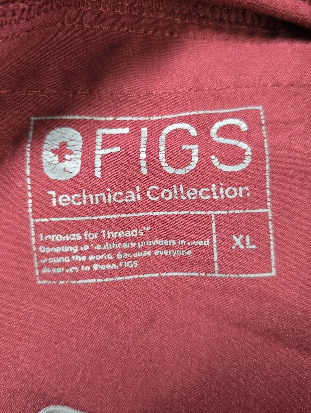 Figs Maroon Technical Collection Scrub Pants Size Large
